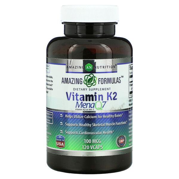 Amazing Nutrition, Vitamin K2, 100 mcg, 120 VCapsSingapore