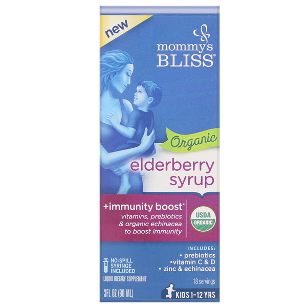 Mommy s Bliss Organic Elderberry Syrup Immunity Boost 3 fl oz