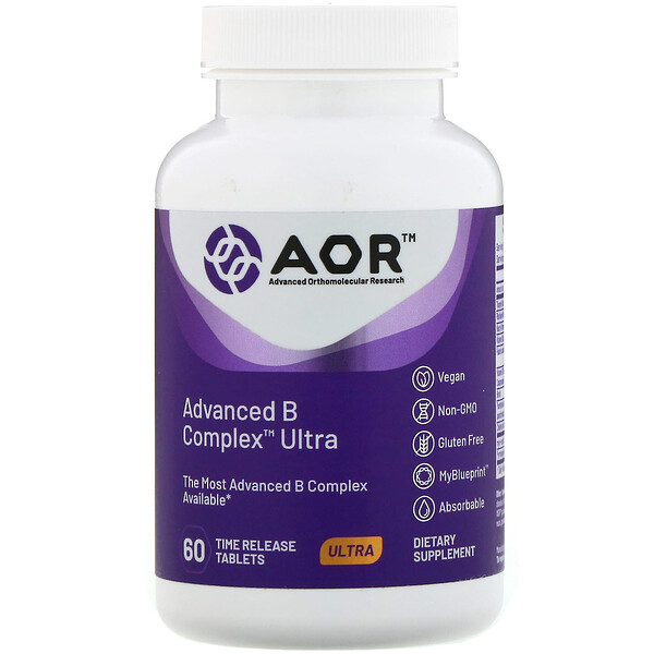 Advanced Orthomolecular Research AOR, Advanced B Complex Ultra, 60 Time ...